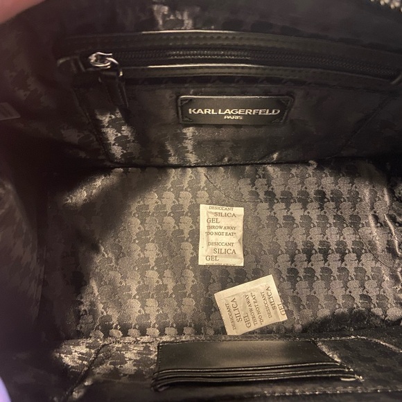 Karl Lagerfeld NWT Black Crossbody Bag or Satchel with Character Design 12.5x8.5 - Picture 8 of 9